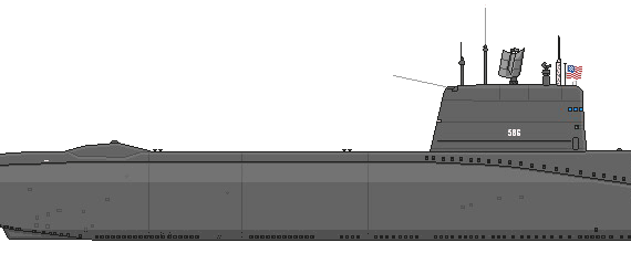 Submarine USS SSN-586 Triton [Submarine] - drawings, dimensions, figures